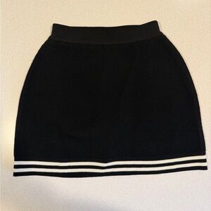 Classic Black Skirt with White Stripes